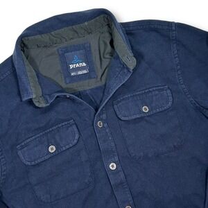 Prana Button Up Shirt Jacket Shacket Relaxed Fit Long Sleeve Outdoor Mens Medium
